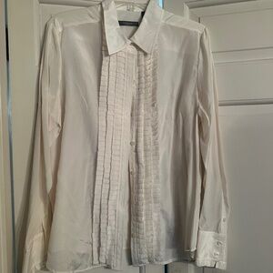 Liz Claiborne || XL || White Long Sleeved Button Down Blouse || One Flaw || NWT